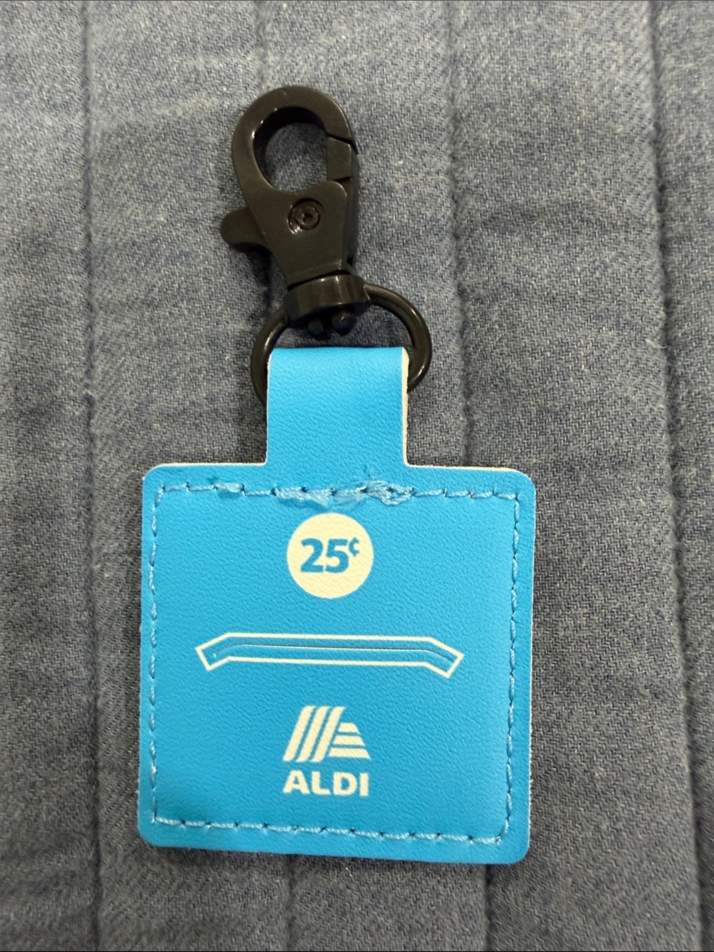 ALDI Blue Quarter Holder Keychain with Clip